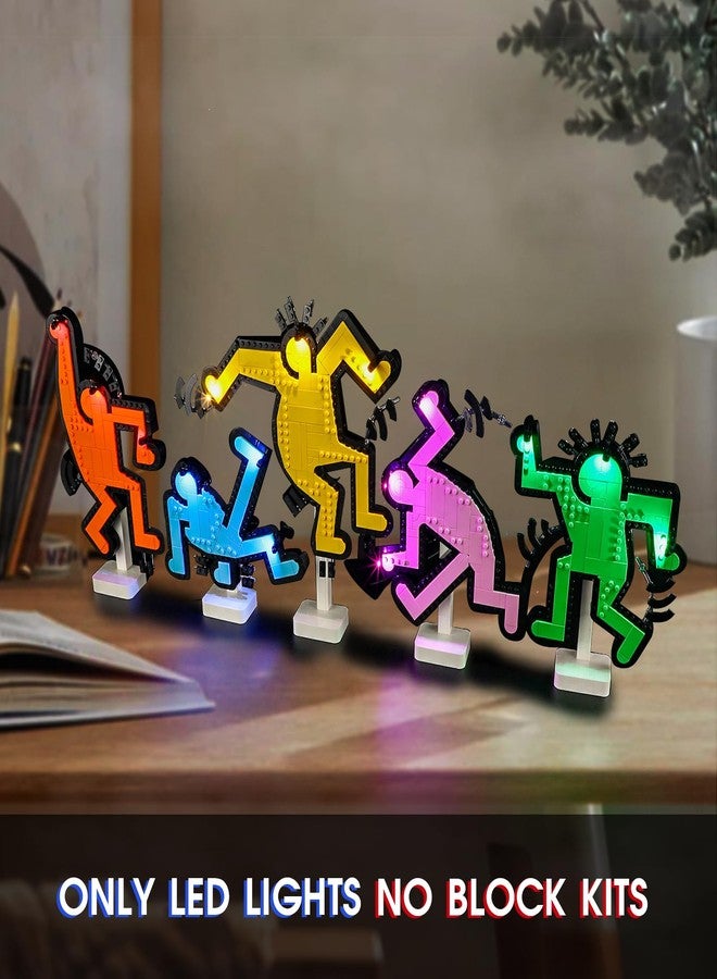 Vaodest مصباح ليد Vaodest لنموذج مكعبات ليغو 31216 Keith Haring Dancing Figures، متوافق مع النموذج 31216 (مصباح ليد فقط، وليس مجموعة مكعبات البناء). - Image 2